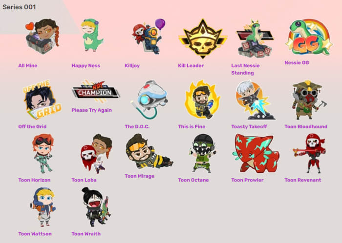 Sticker collection in Apex Legends